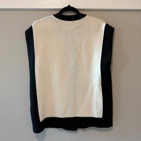 Sandro Lunea Wool Contrasting Knit Sleeveless Coatigan Cardigan Sweater - Picture 3 of 7